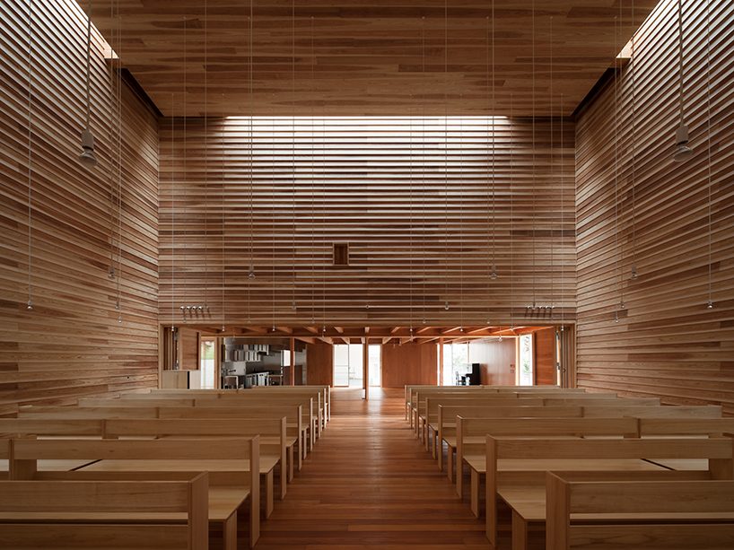 tezuka architects constructs timber church of eaves in japan