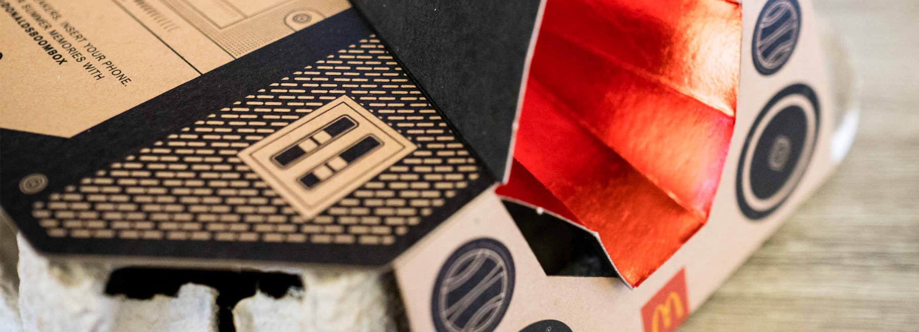 mcdonald's metamorphoses cup holder into recyclable boombox