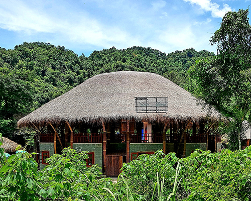 RÂU ARCH manipulates bamboo in moọc spring building in vietnam