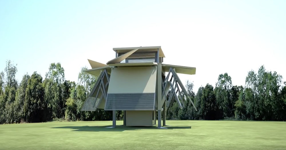ten fold's houses unfold in eight minutes at the push of a button