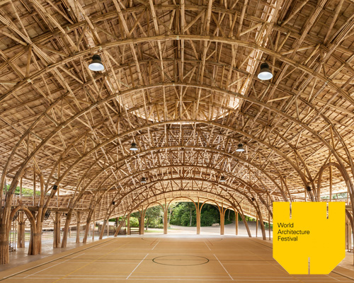 chiangmai life architects constructs zero-carbon sports hall in thailand entirely from bamboo