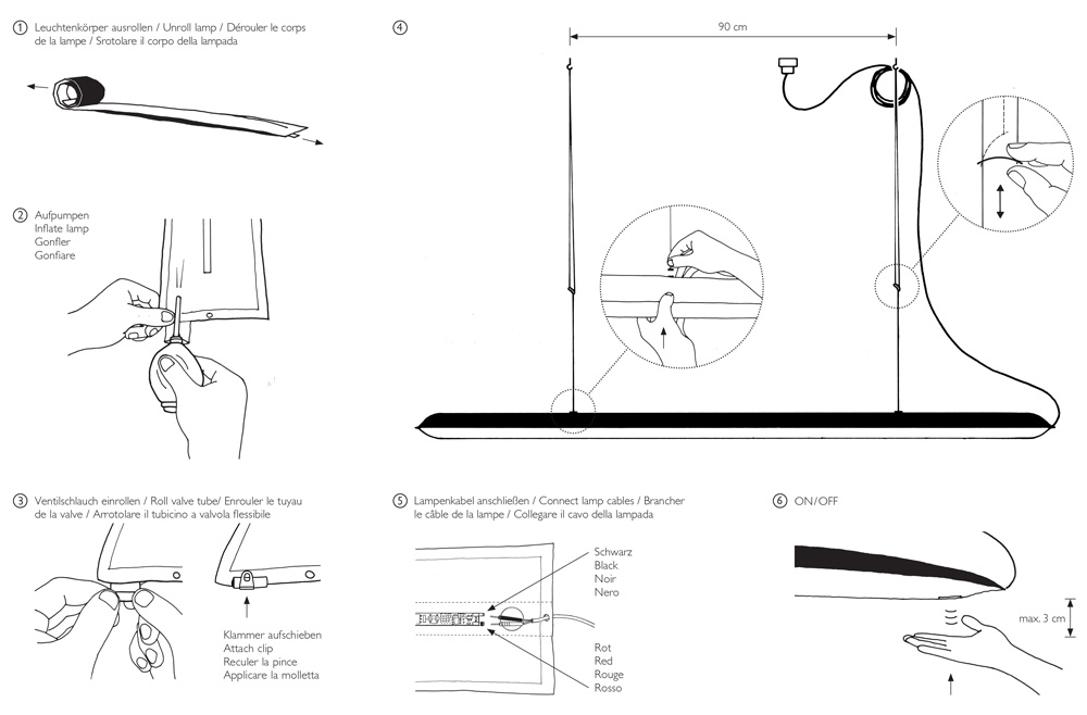 ingo maurer inflatable lamp blow me up video