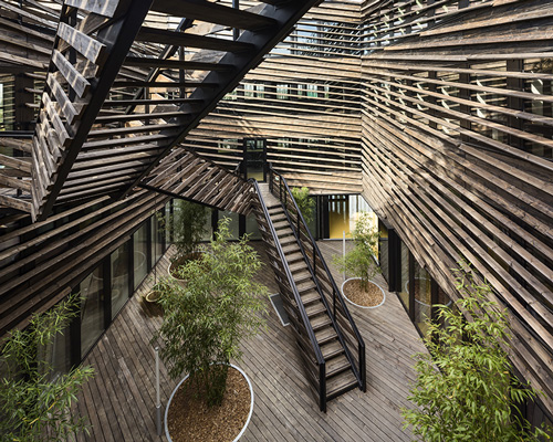 périphériques marin+trottin architectes shapes space with sunlight for offices in laval, france