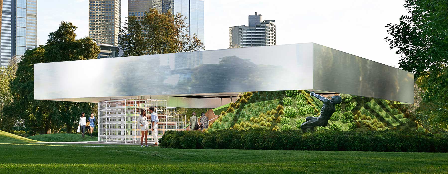 rem koolhaas and david gianotten of OMA complete Mpavilion melbourne