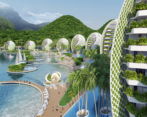vincent callebaut proposes spiral-shaped eco-resort for the philippines