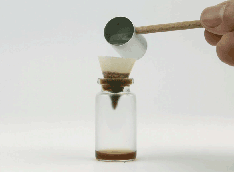 the serving is brewed using a single bean of coffee.