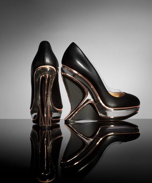 zaha hadid design + charlotte olympia present platform shoe and clutch