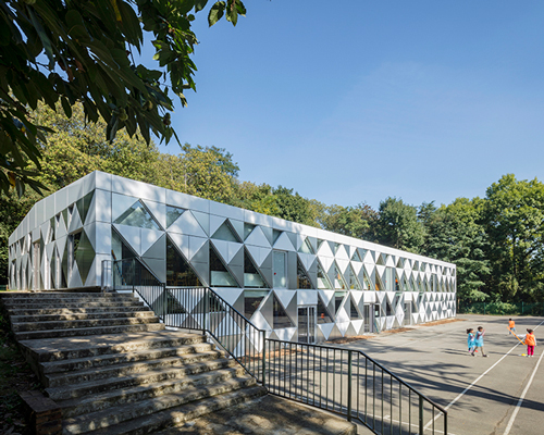 design crew for architecture renovates primary school in france with aluminum facades