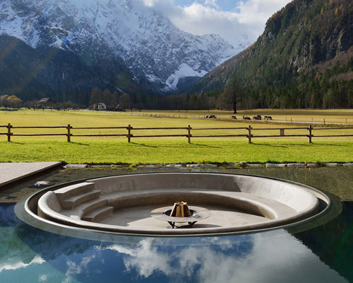 enota architects sets slovenian wellness hotel in 'europe's most beautiful valley'
