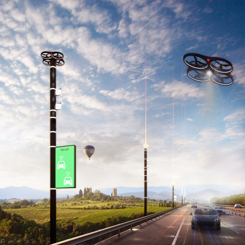 drones poles drone highway system