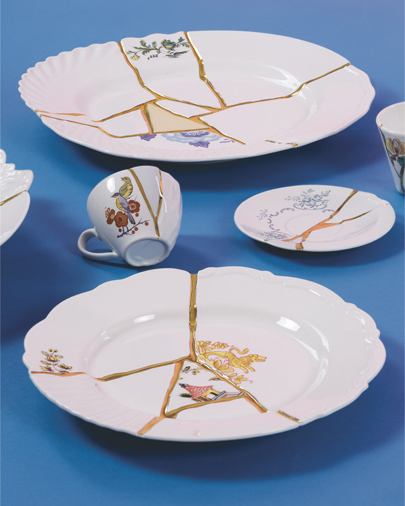 1 Seletti Kintsugi Bowl in Porcelain and 24 Carat Gold mod