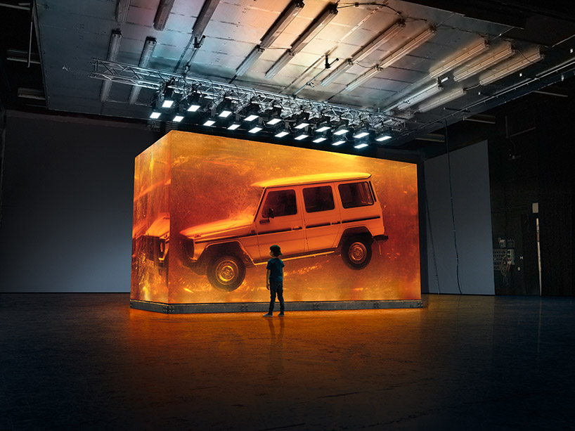 mercedes benz installation g-class naias ambur cube designboom