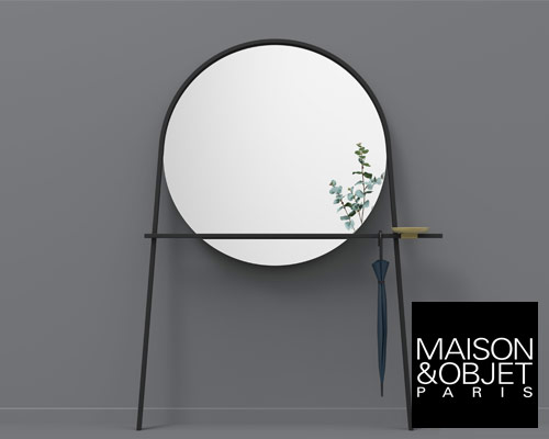 ligne roset geoffrey by alain gilles doubles as mirror and stand