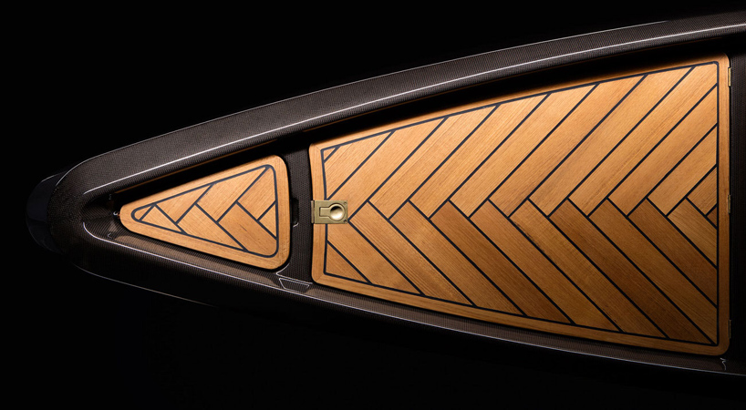 monocoque paddle canoe is crafted of copper-woven carbon ...