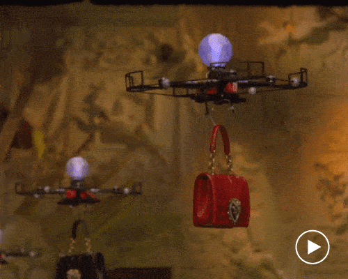 drones carry dolce & gabbana's new handbags down the runway