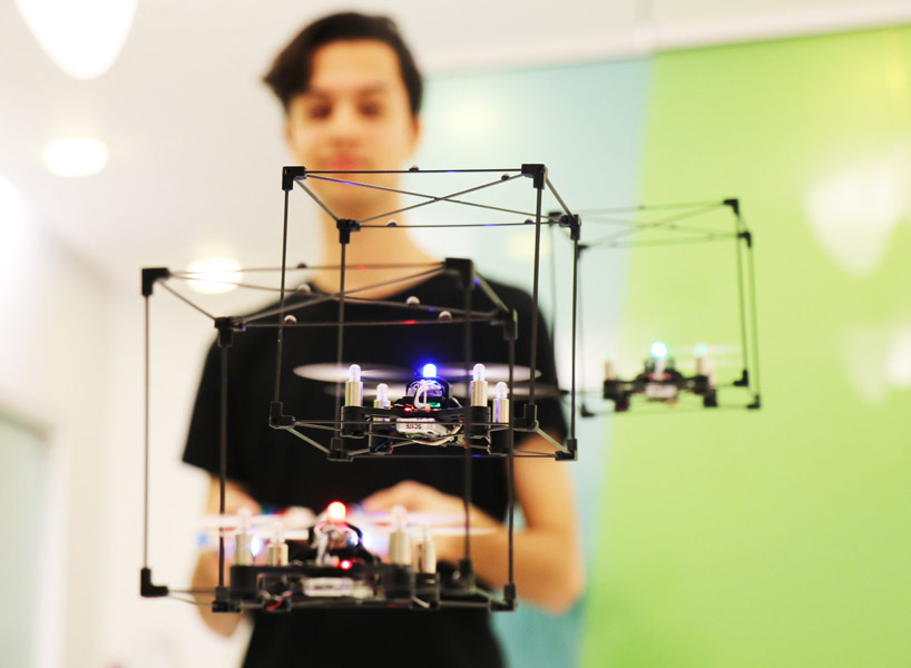 Form design idea #360: mini-drone fleets form airborne LEGO animations at world expo