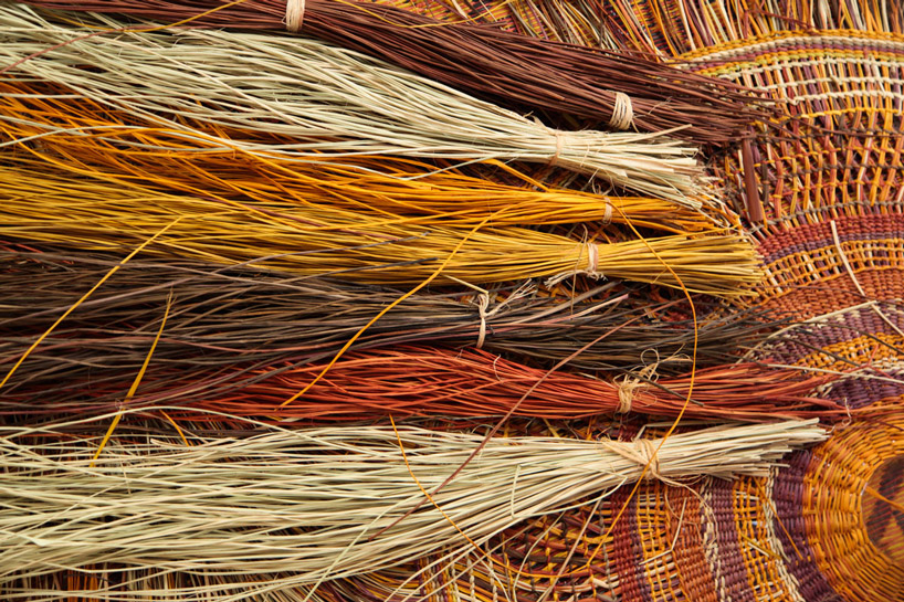 the leaves are collected and dyed using the pigments
