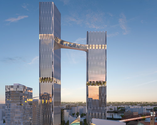 william / kaven's proposal for portland development includes two connected skyscrapers