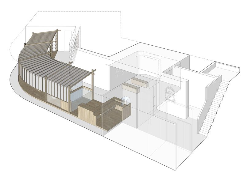 ginseng showroom by sml + the cornerz reinterprets traditional cultivating structure as retail area