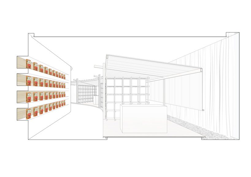 ginseng showroom by sml + the cornerz reinterprets traditional cultivating structure as retail area
