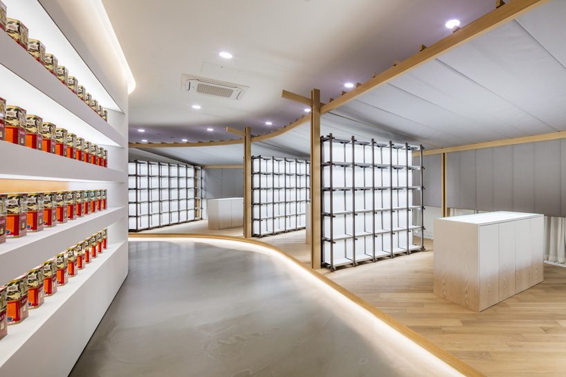 ginseng showroom by sml + the cornerz reinterprets traditional cultivating structure as retail area
