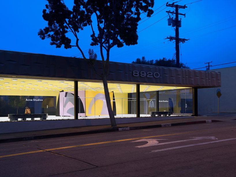 acne studios opens gallery-style acid yellow store in west hollywood