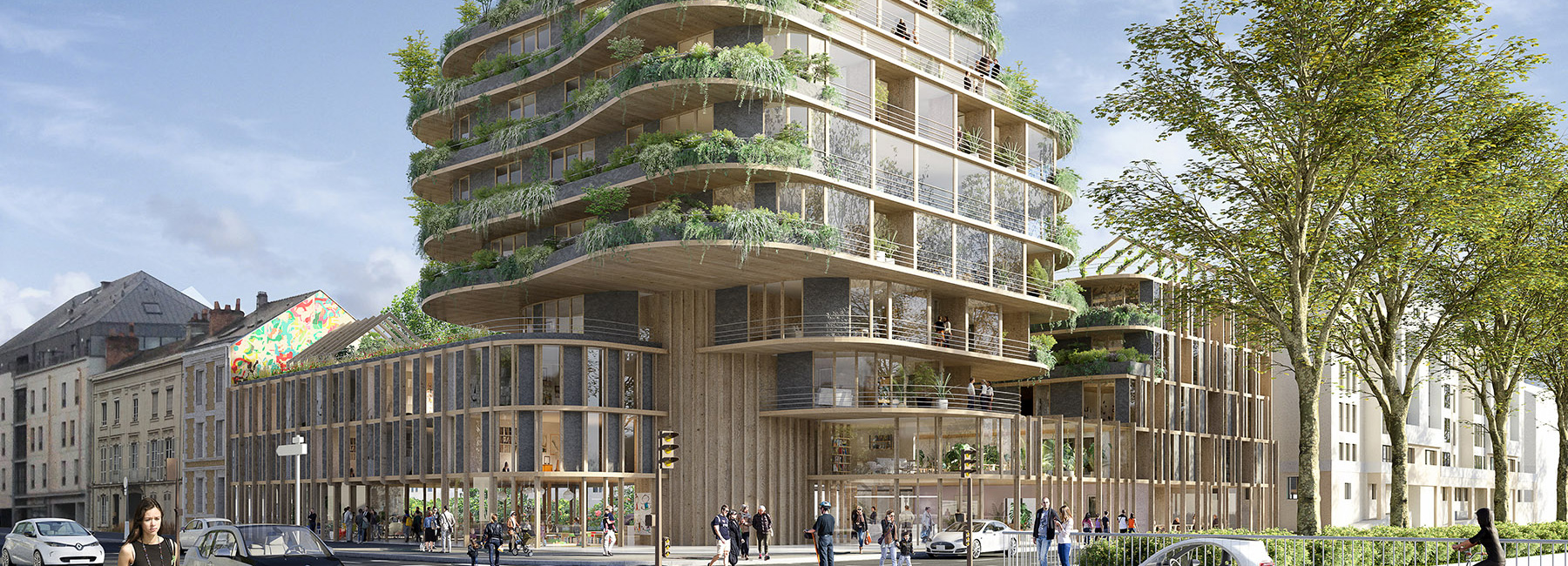 crespy & aumont architectes and WY-TO's tree-like structure blends city : A amazing photo capturing an stunning view. Its tones are striking and blend ideally. Its composition looks great, and the particulars are also highly sharp.