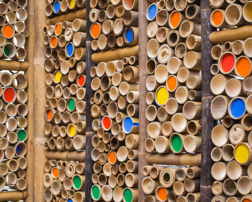 eleena jamil's pavilion in malaysia is a colorful take on bamboo