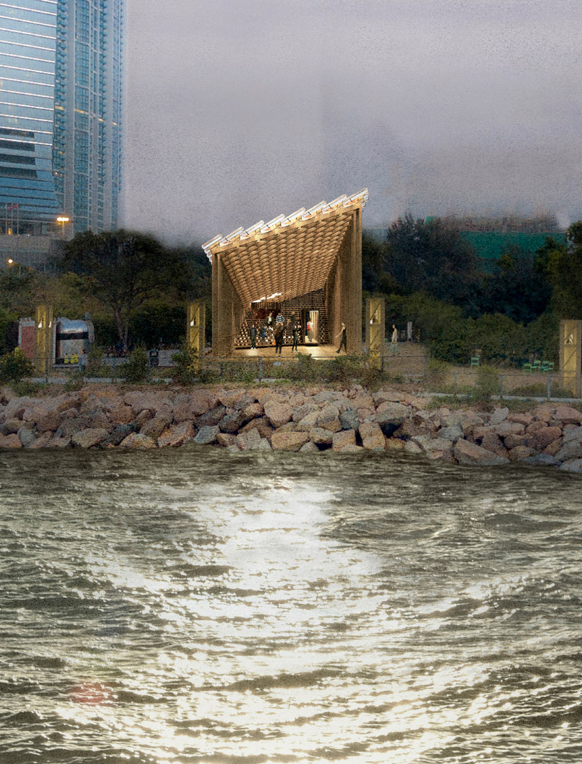 new office works' winning entry for west kowloon pavilion mimics the growth of trees