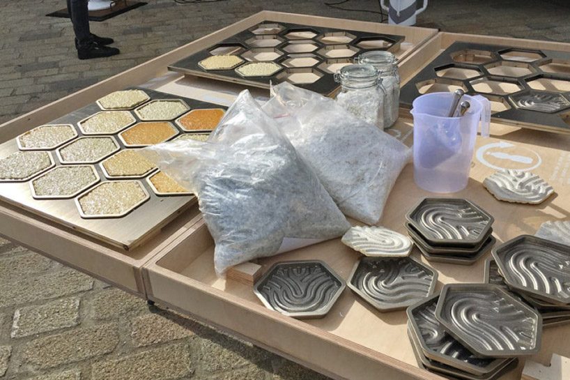 from trash to tiles the trashpresso upcycles waste into architectural décor