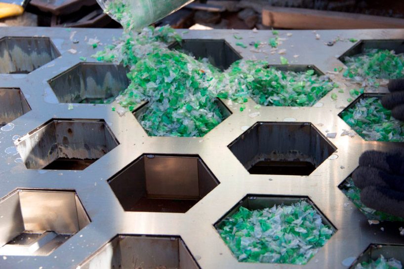 from trash to tiles the trashpresso upcycles waste into architectural décor