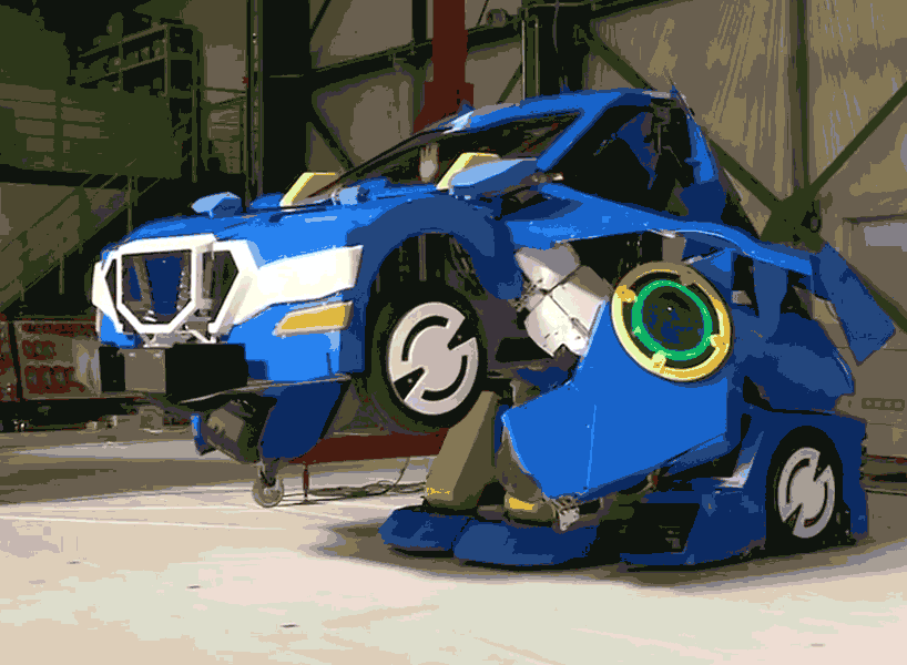 watch this robot transform into a car and roll away with two smug test