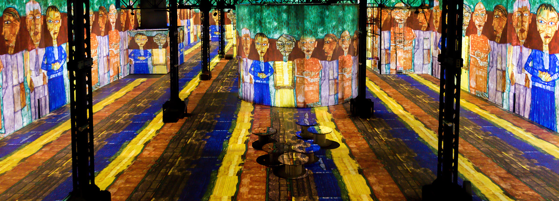 gustav klimt's works drip with life from these giant wall-to-wall projections