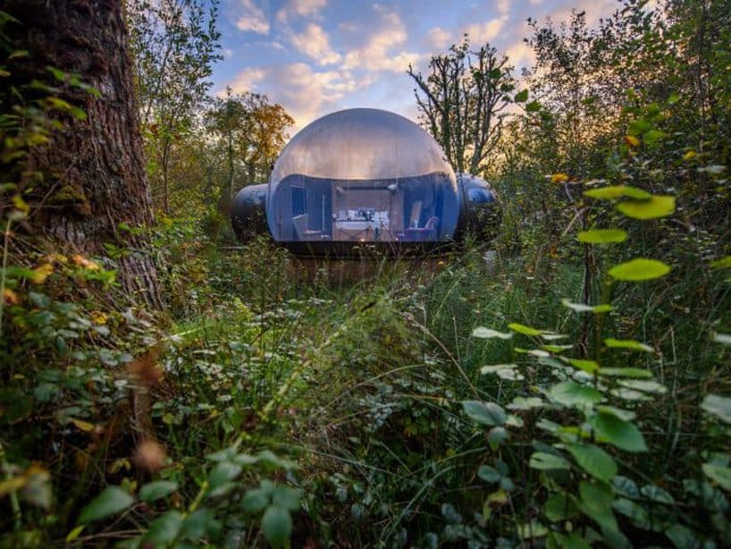 transparent bubble domes in ireland offer guests a chance to sleep under the starry sky