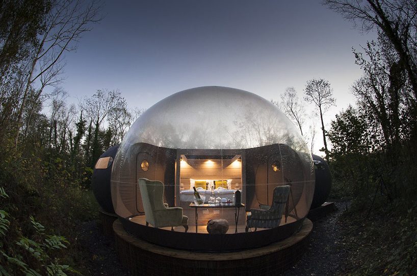 transparent bubble domes in ireland offer guests a chance to sleep under the starry sky