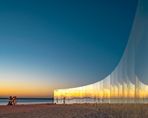 this sculpture by the sea isolates viewers on a faux deserted island