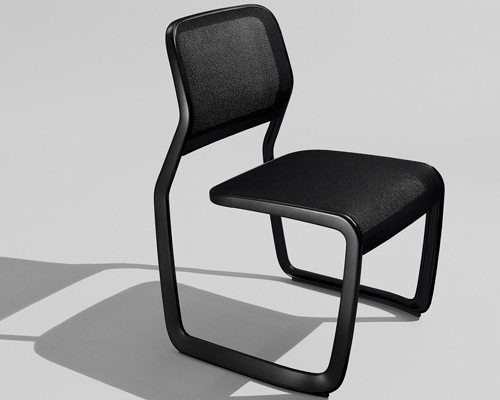 marc newson's aluminum chair for knoll honors the cantilevered chairs of mies van der rohe