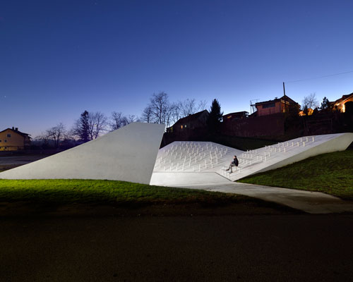 a religious crossroad in a historic slovenian village by enota
