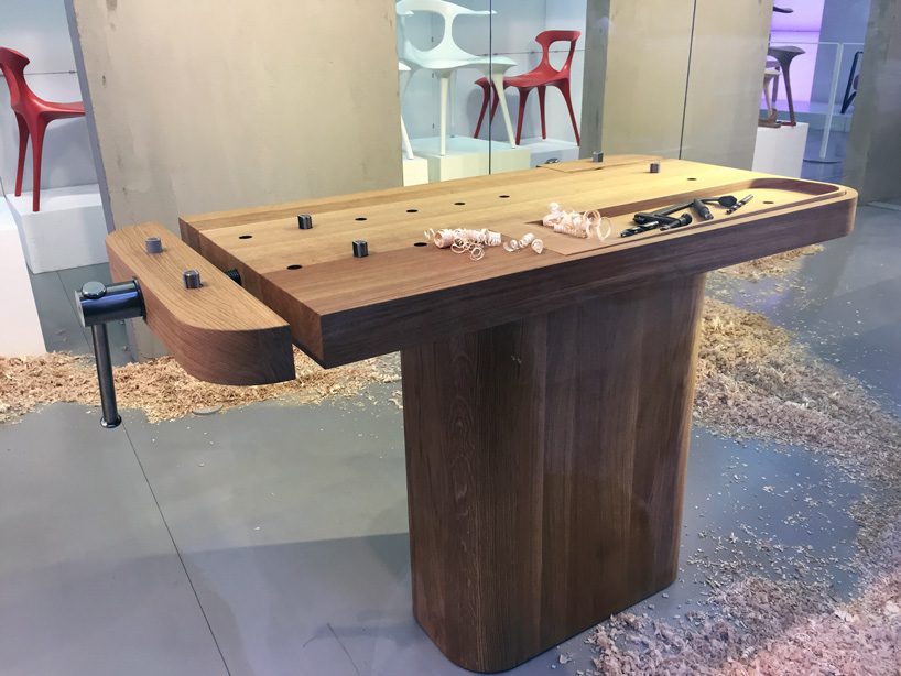 snøhetta reinterprets the traditional sloyd bench for sawaya & moroni