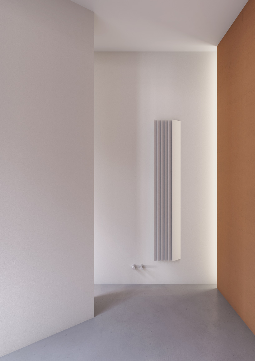 alberto meda designs modular radiator with pleated surfaces for tubes