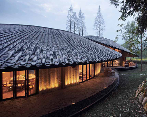 archi-union's bamboo pavilion in china is shaped like a giant infinity symbol