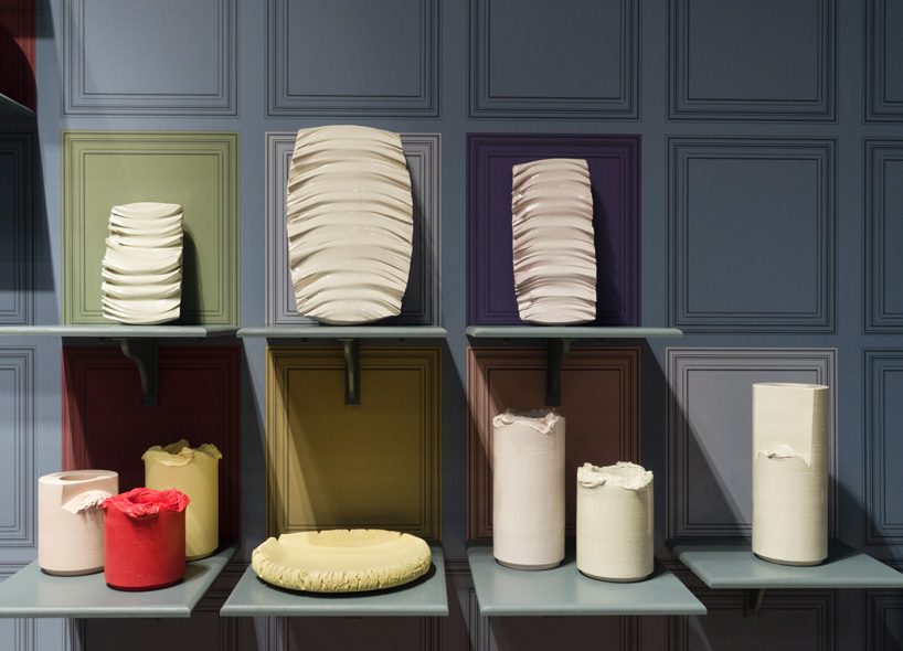 formafantasma creates cylindrical vases with cracks and imperfections for bitossi