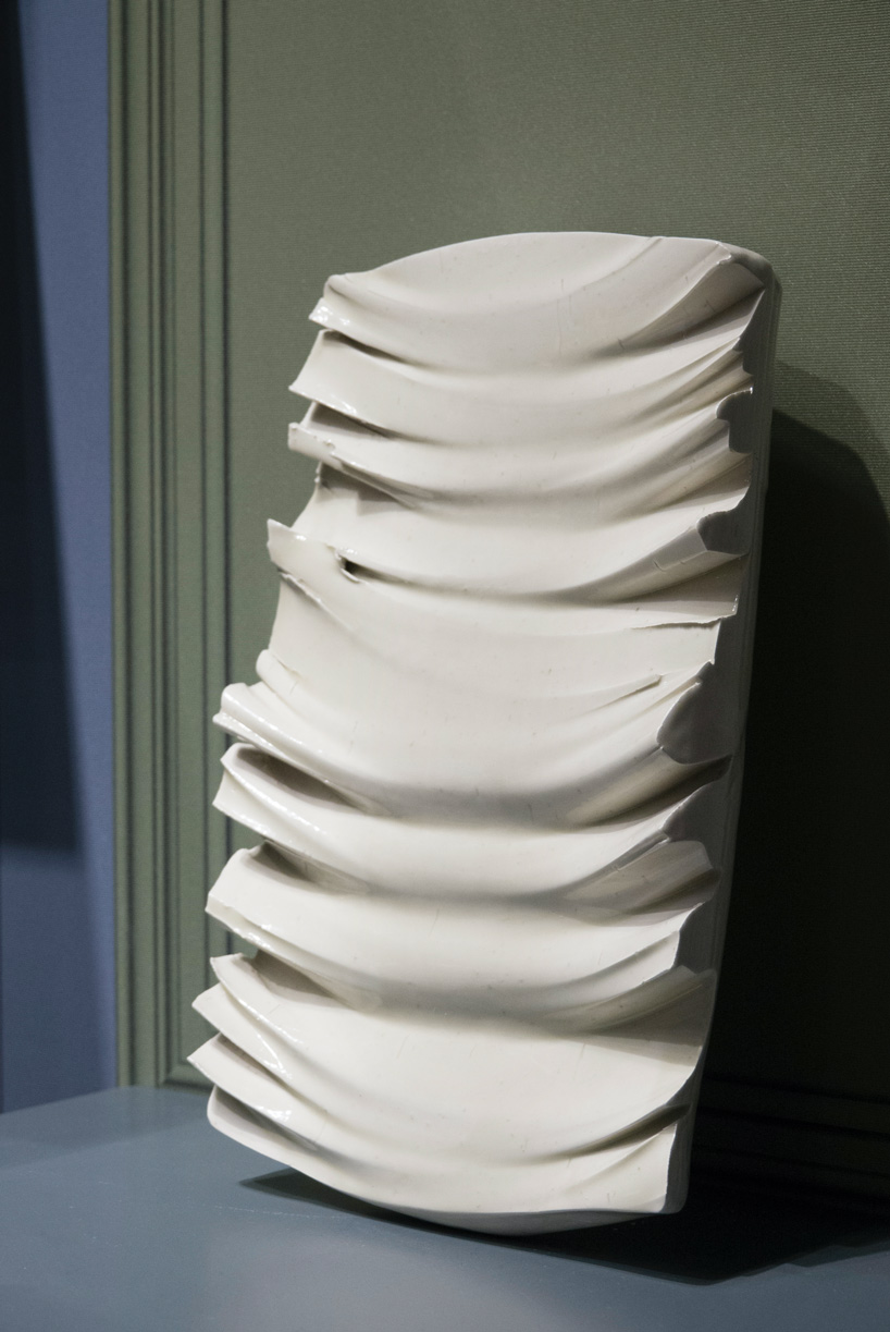 formafantasma creates cylindrical vases with cracks and imperfections for bitossi