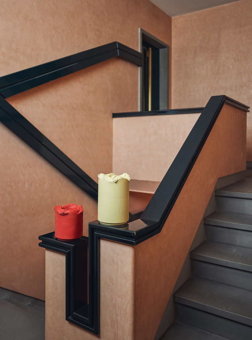 formafantasma creates cylindrical vases with cracks and imperfections for bitossi