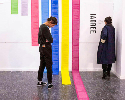 artist visualizes the lengthy terms of services of large corporations like facebook and instagram