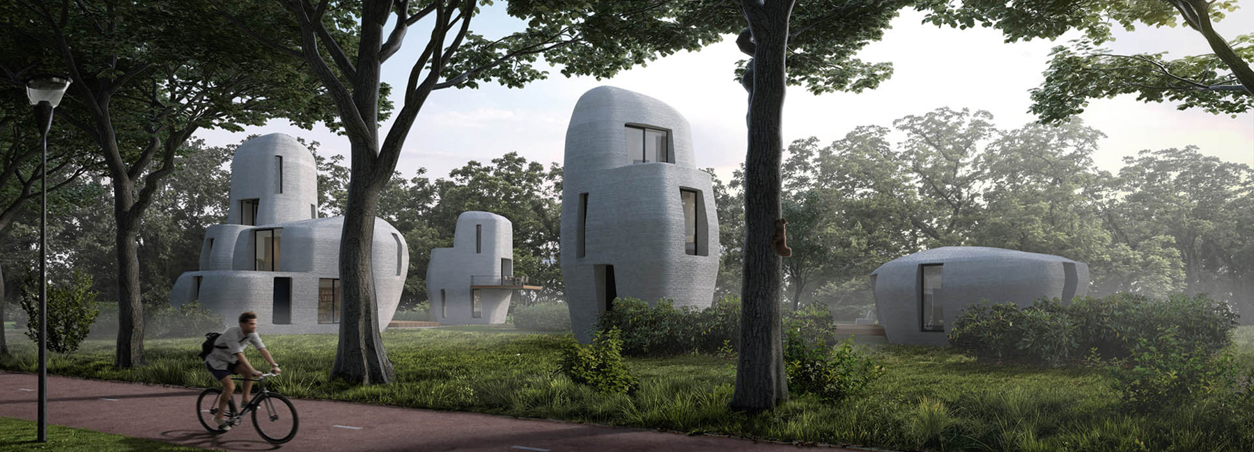 world's first 3D-printed concrete houses to be built in eindhoven, the netherlands