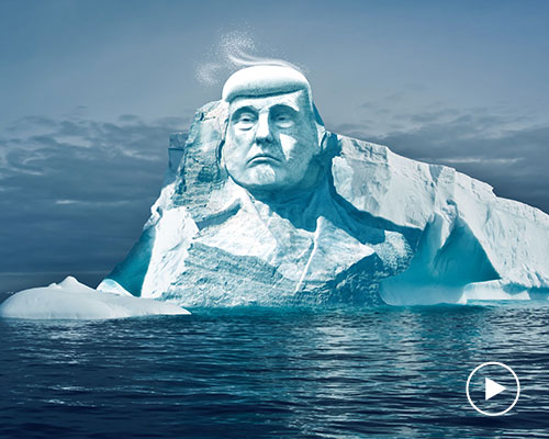 climate change project is raising funds to sculpt trumps face into arctic iceberg