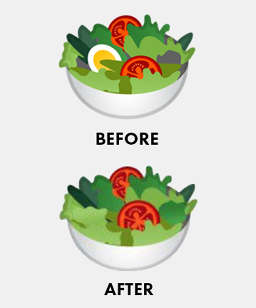 google makes salad emoji vegan by removing the egg in a bid to be more