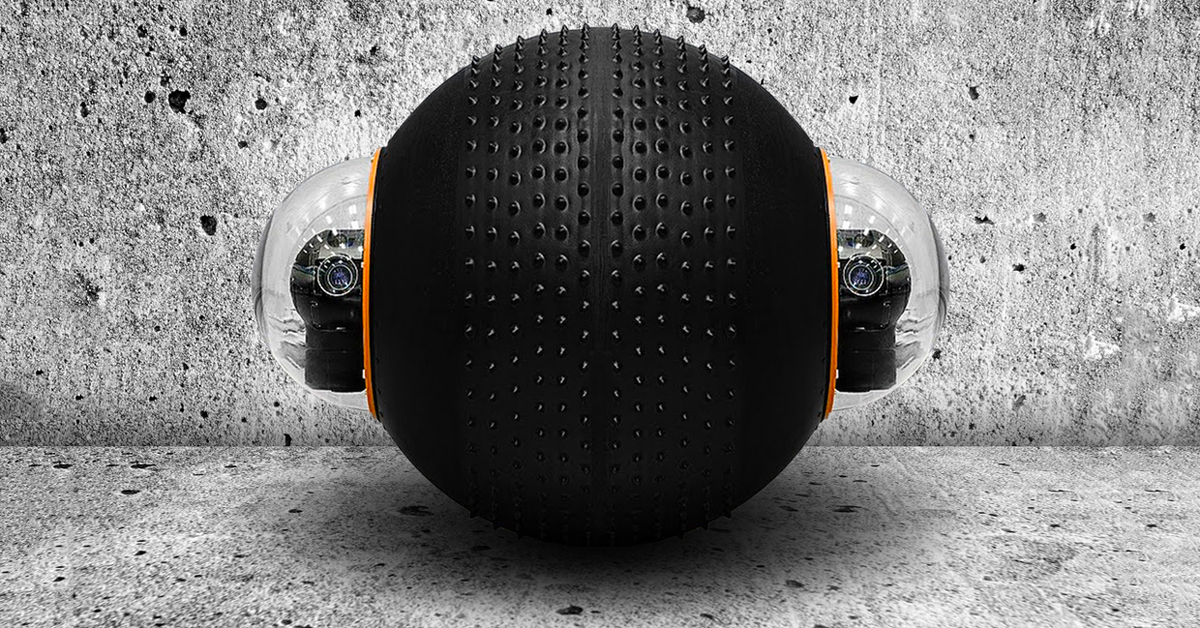 guardbot the robot surveillance ball can roll on any terrain and even