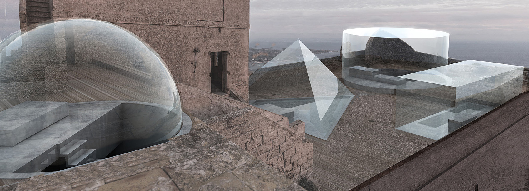 opposite office proposes to transform historic sicilian castle with geometric additions